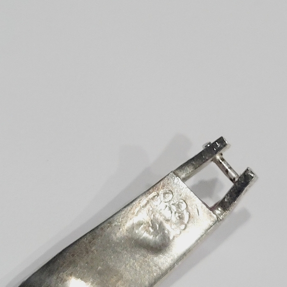 TAXCO MEXICO STERLING SILVER ABALONE SHELL INLAY BANGLE BRACELET - Picture 8 of 9